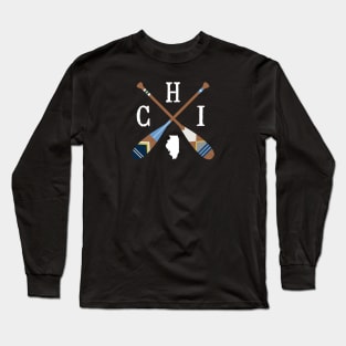 Paddle CHI, Chicago Lake Life Painted Oars Long Sleeve T-Shirt